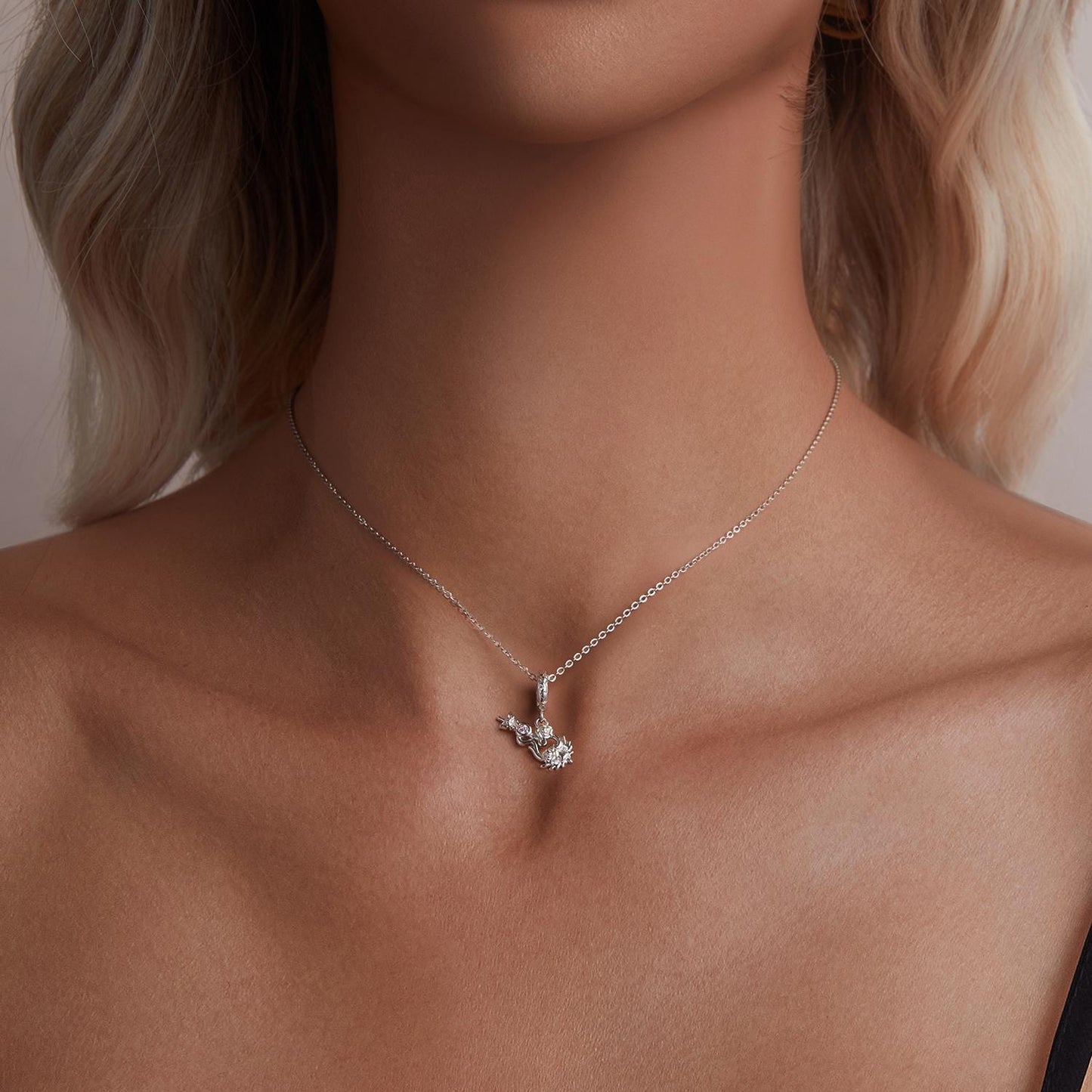 Flower Violin Pendant Charm