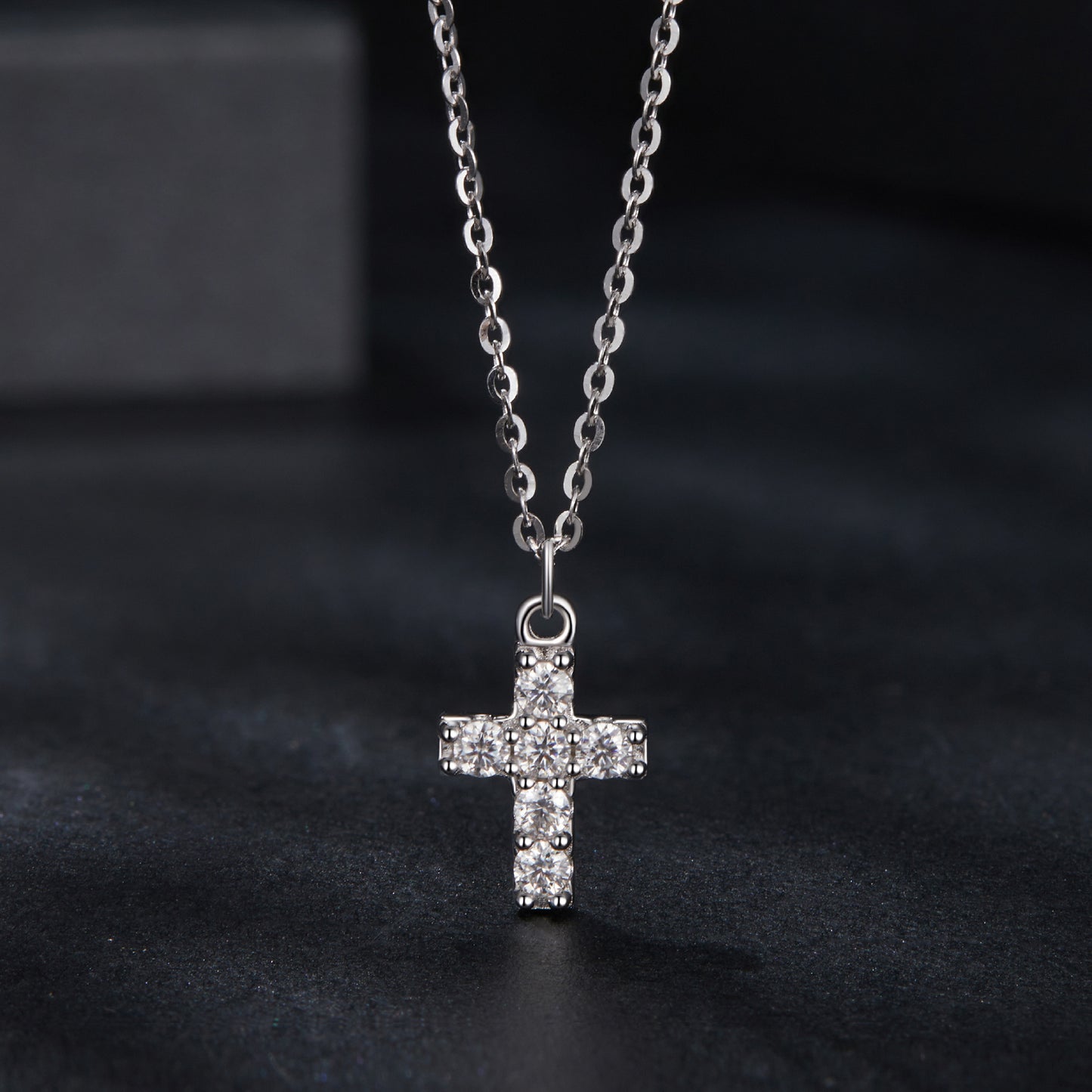Moissanite Cross Pendant Necklace