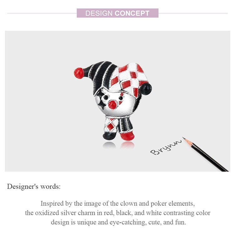 Poker Clown Charm