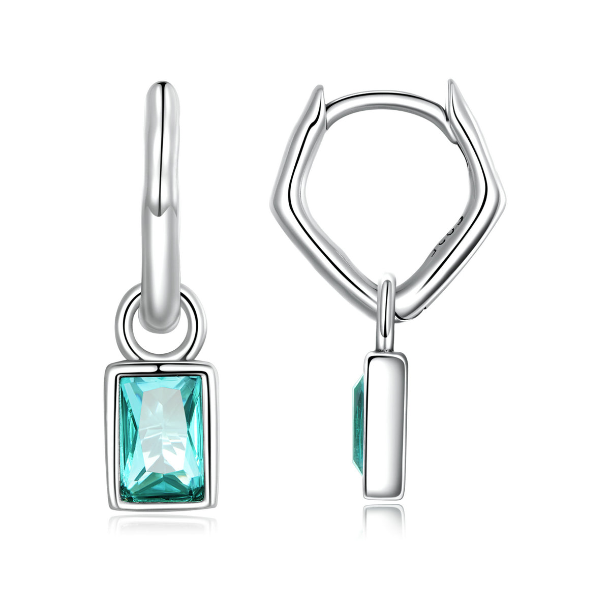 Geometric Cubic Zirconia Clip Earrings
