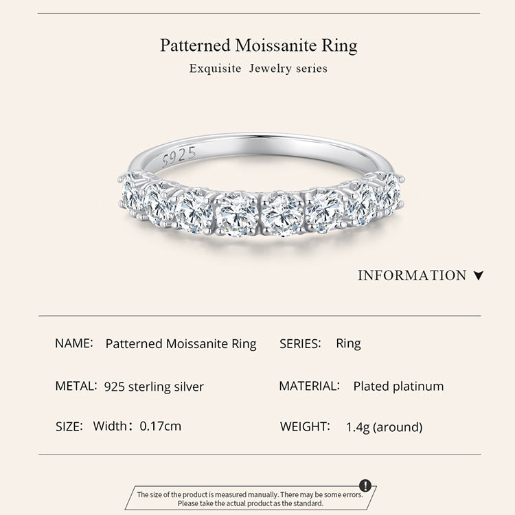 Patterned Moissanite Ring