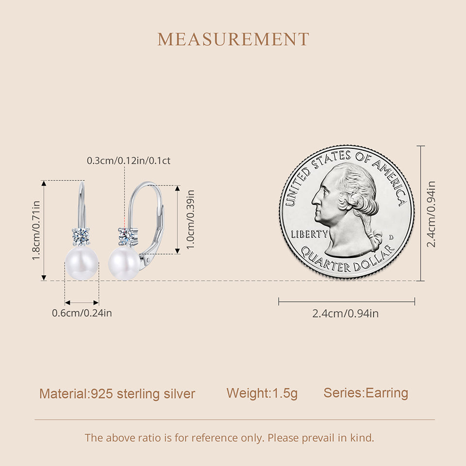 Pearl Accent Moissanite Spring Earrings