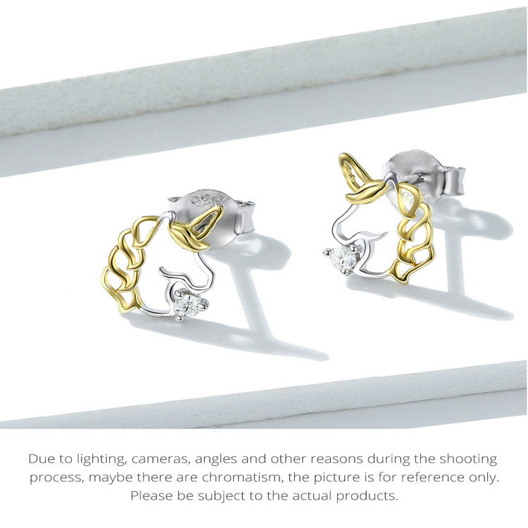 Compact Unicorn Stud Earrings