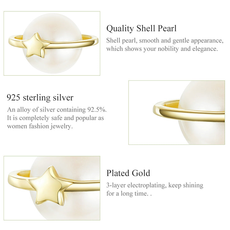 Cosmic Ring Pearl Earrings