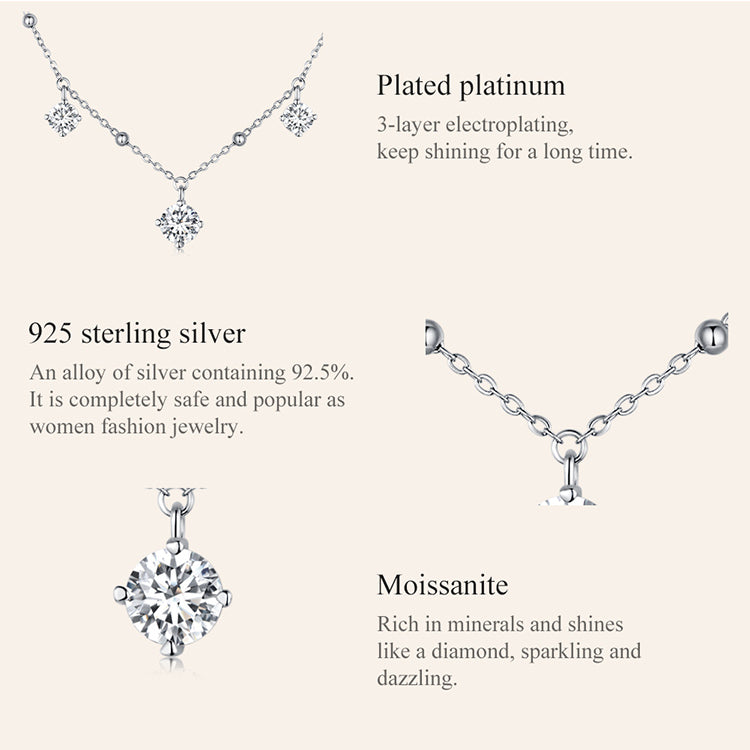 Sparkling Moissanite Collarbone Necklace