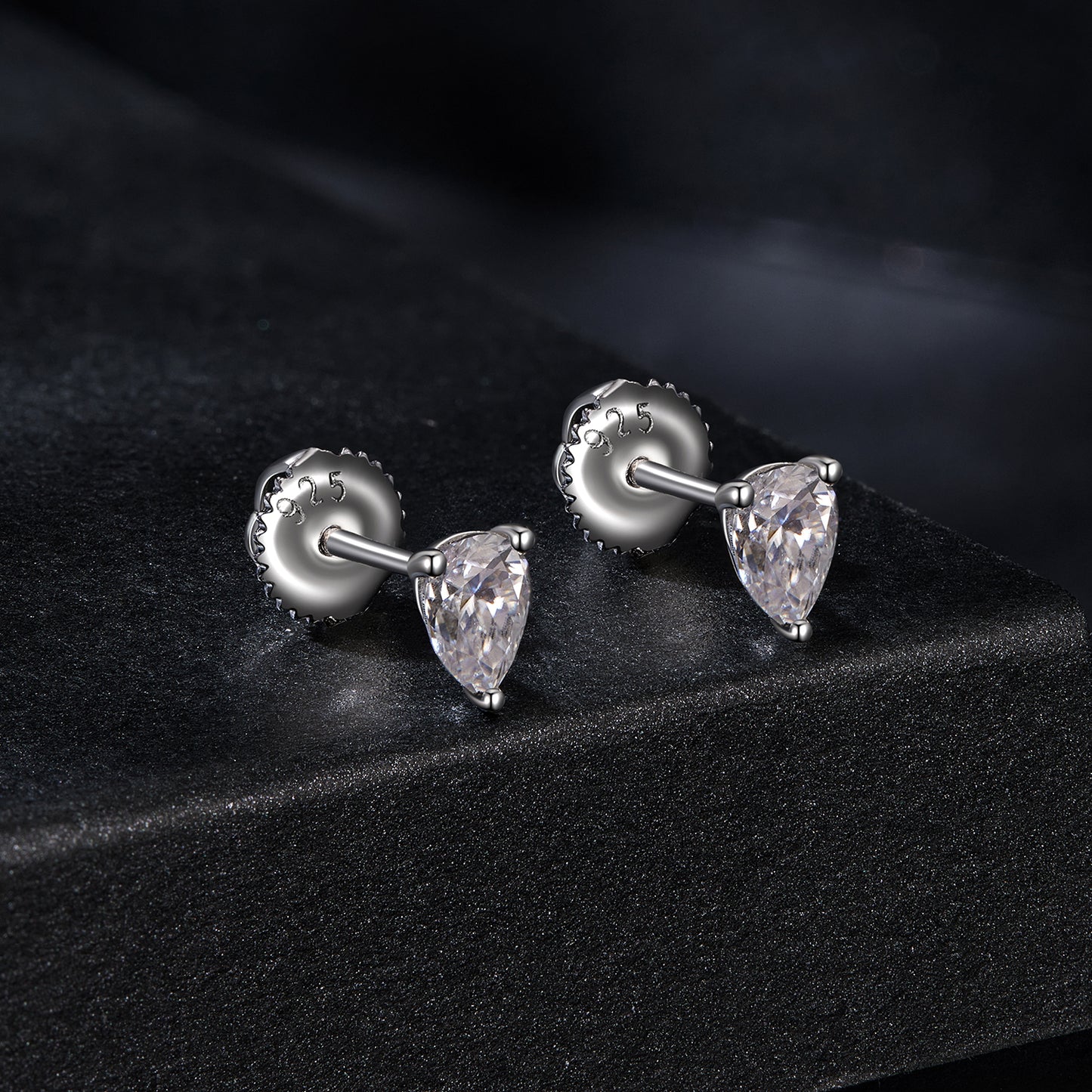 Teardrop Moissanite Studs