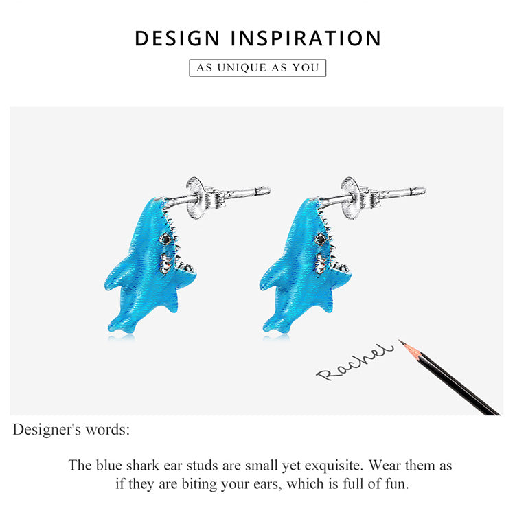 Playful Shark Stud Earrings
