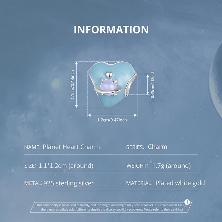 Planet Heart Charm