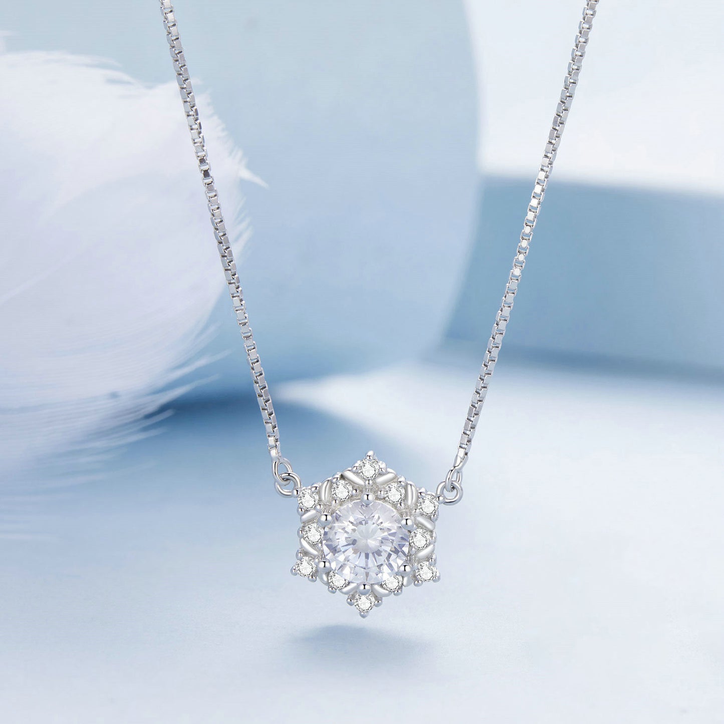 Delicate Snowflake Collarbone Chain Necklace