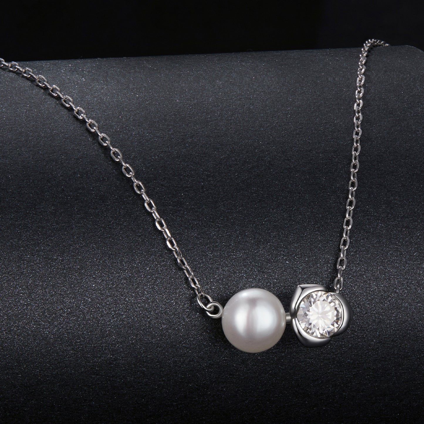 Rose Design Moissanite Necklace