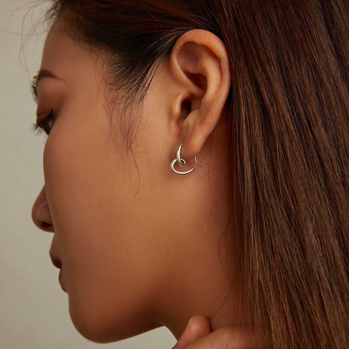 Minimalist Heart Stud Earrings