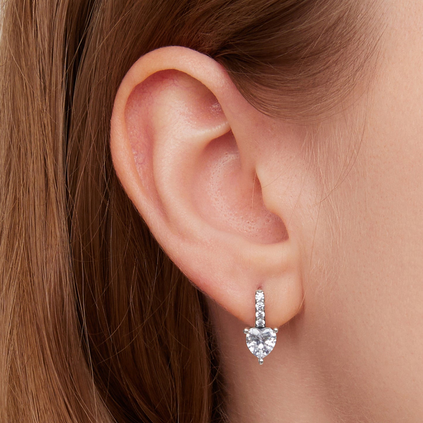 Sparkling Heart Clip Earrings