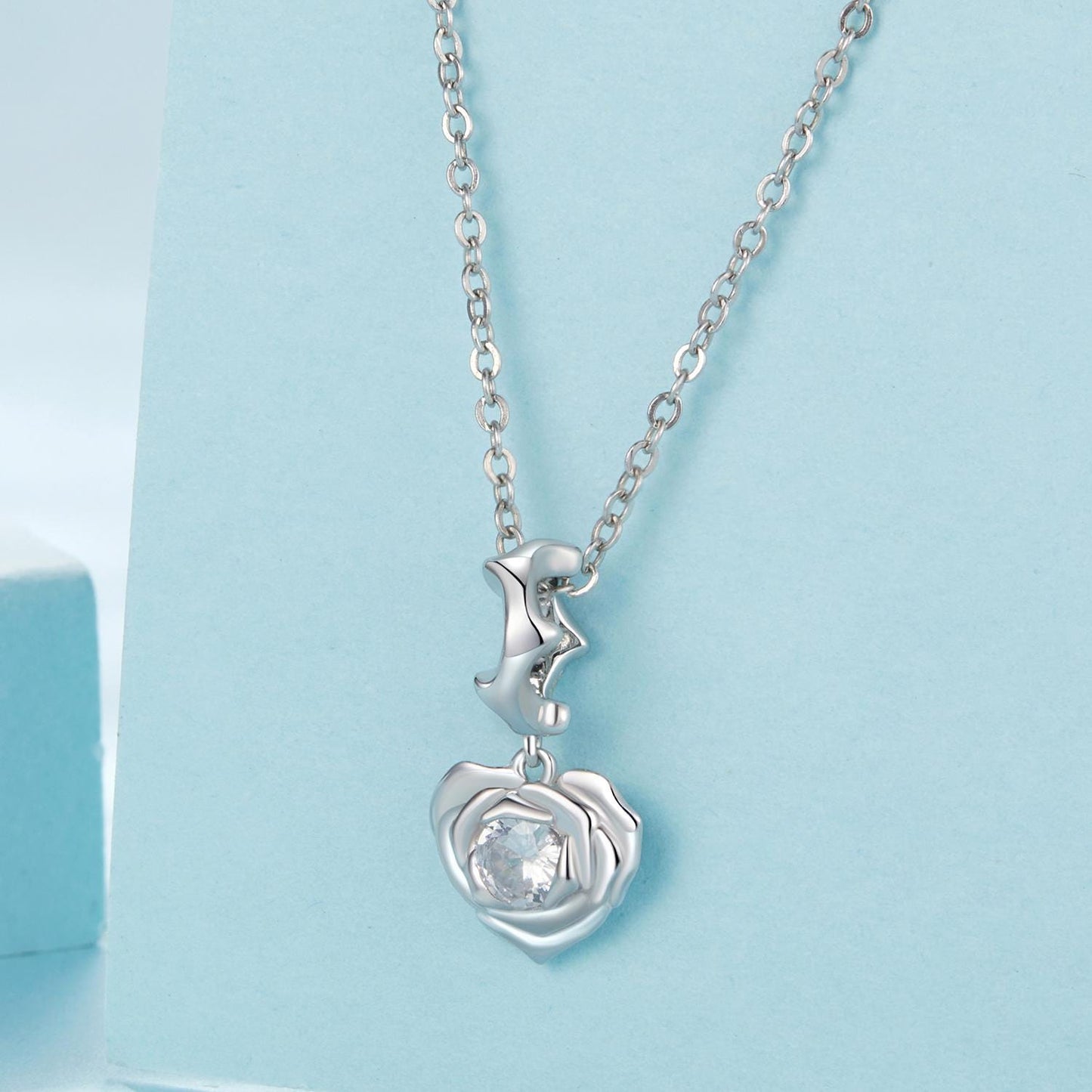 Rose Heart Pendant Charm