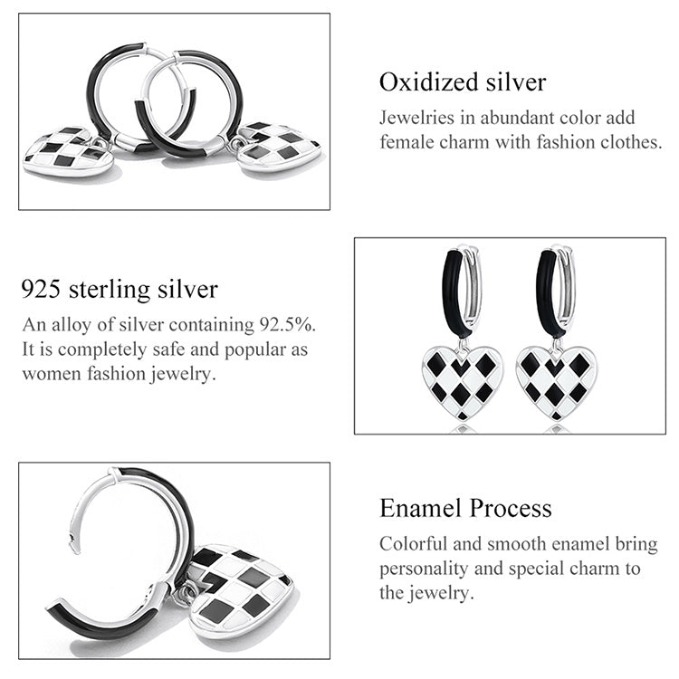 Heart Diamond Clip Earrings