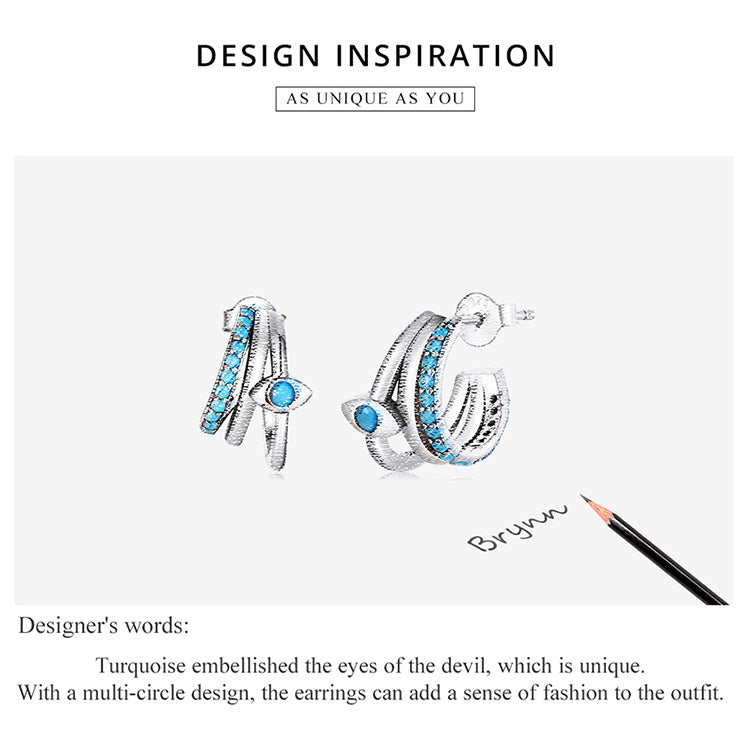 Evil Eye Multi-loop Stud Earrings