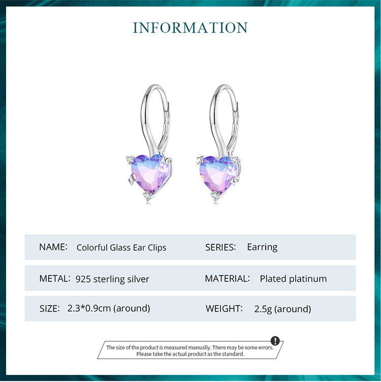 Iridescent Glass Spring Clip-On Earrings