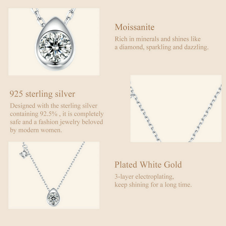 0.5ct Teardrop Moissanite Necklace