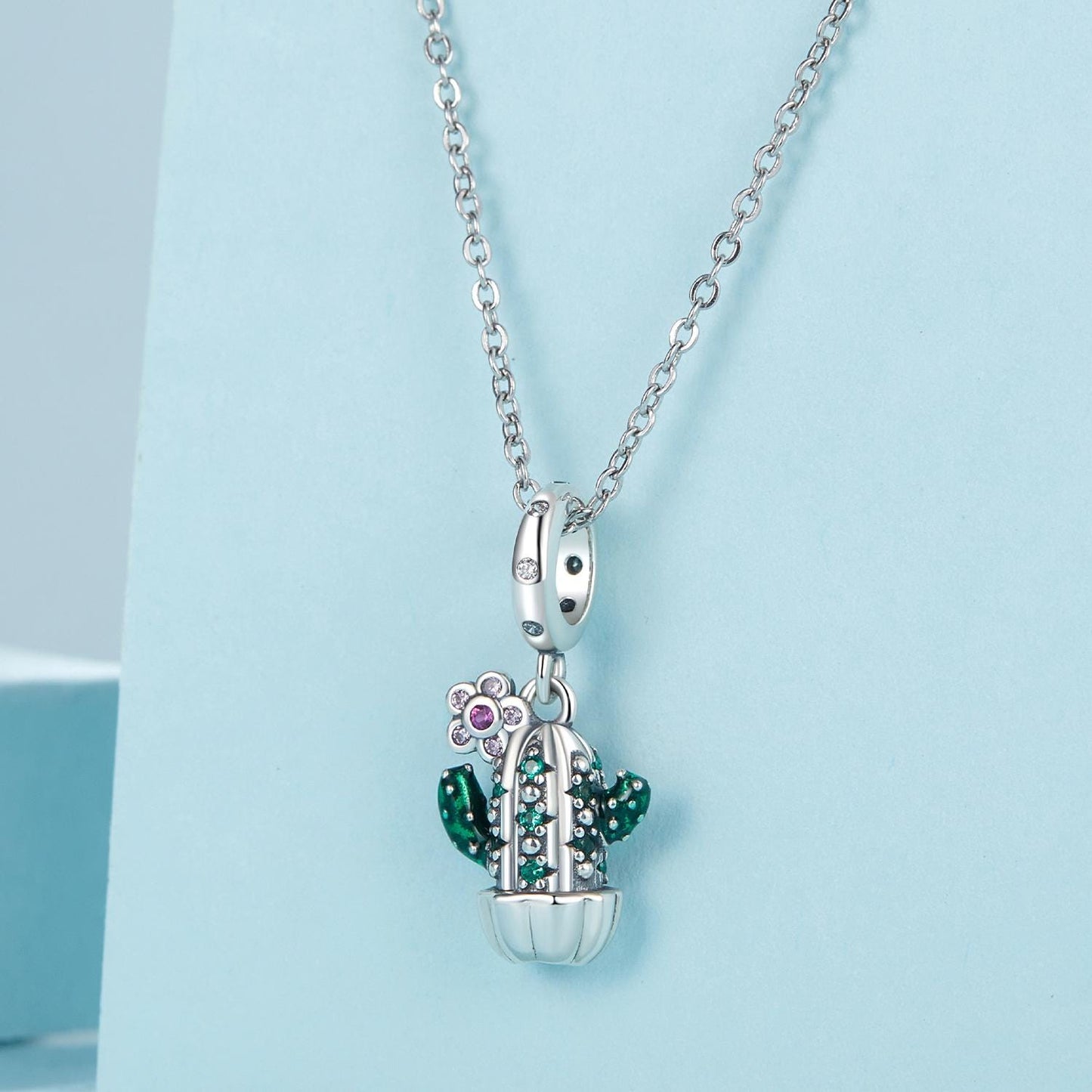 Cactus Flower Pendant Charm