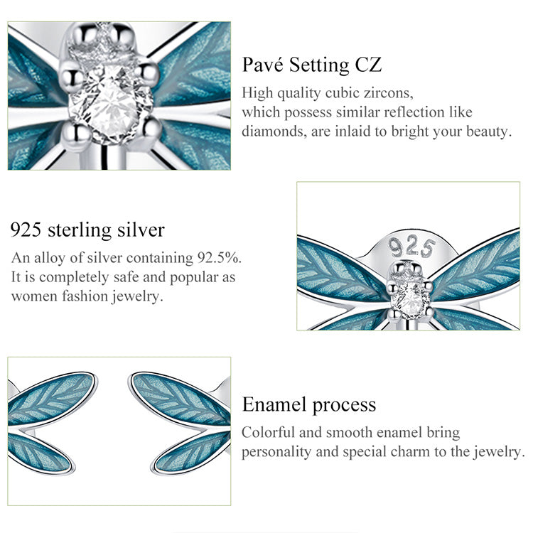 Compact Dragonfly Hoop Earrings