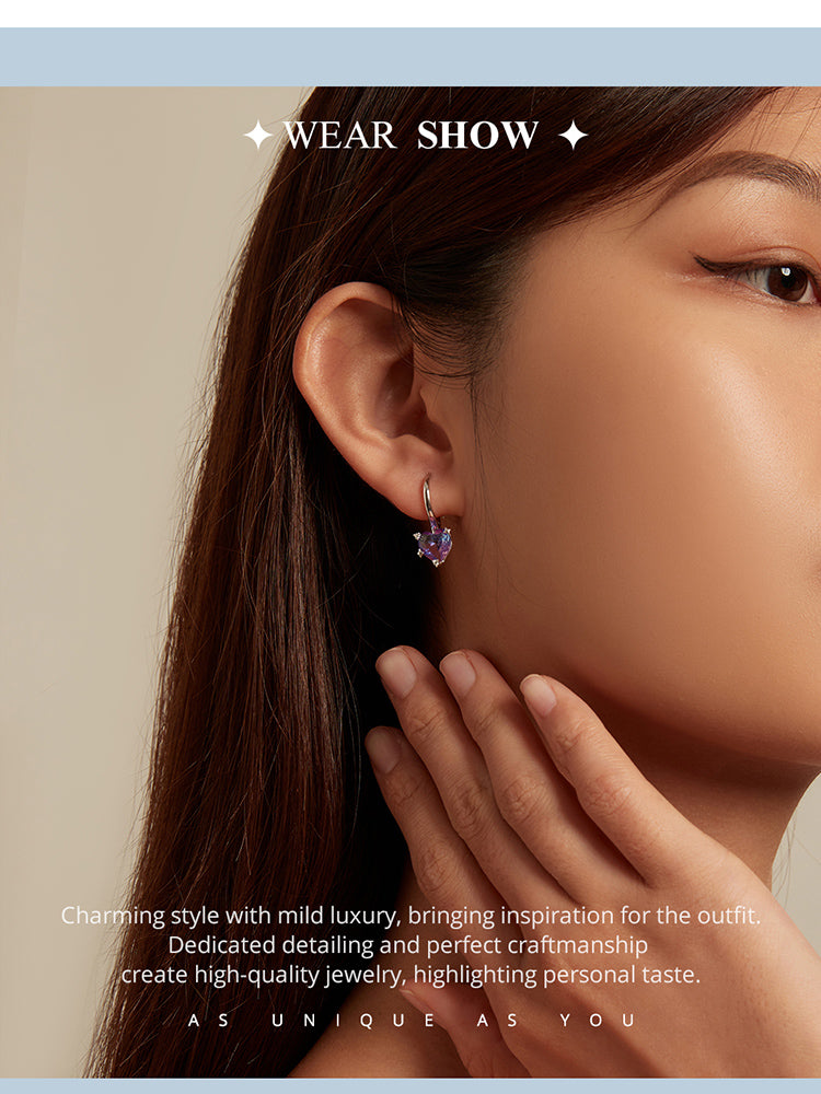 Iridescent Glass Spring Clip-On Earrings