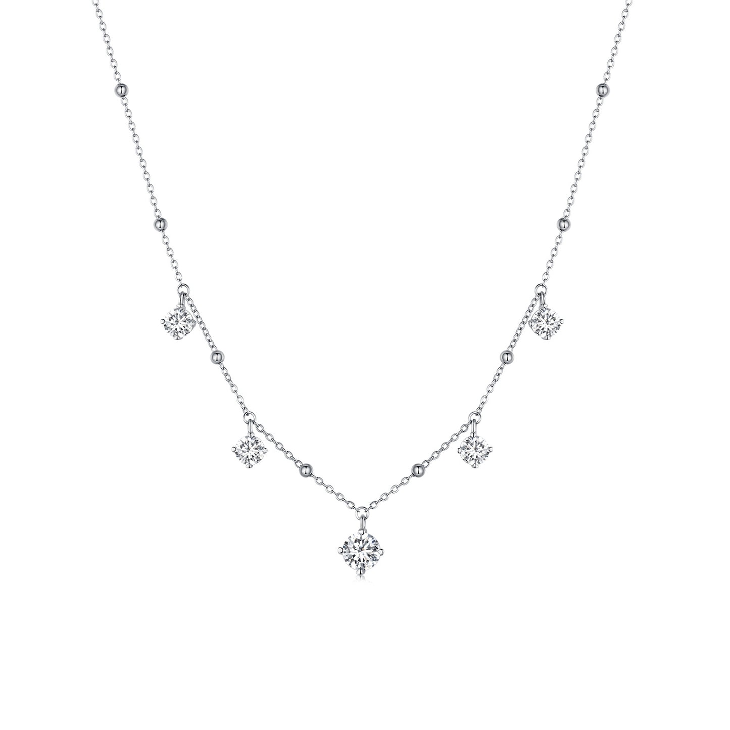 Sparkling Moissanite Collarbone Necklace