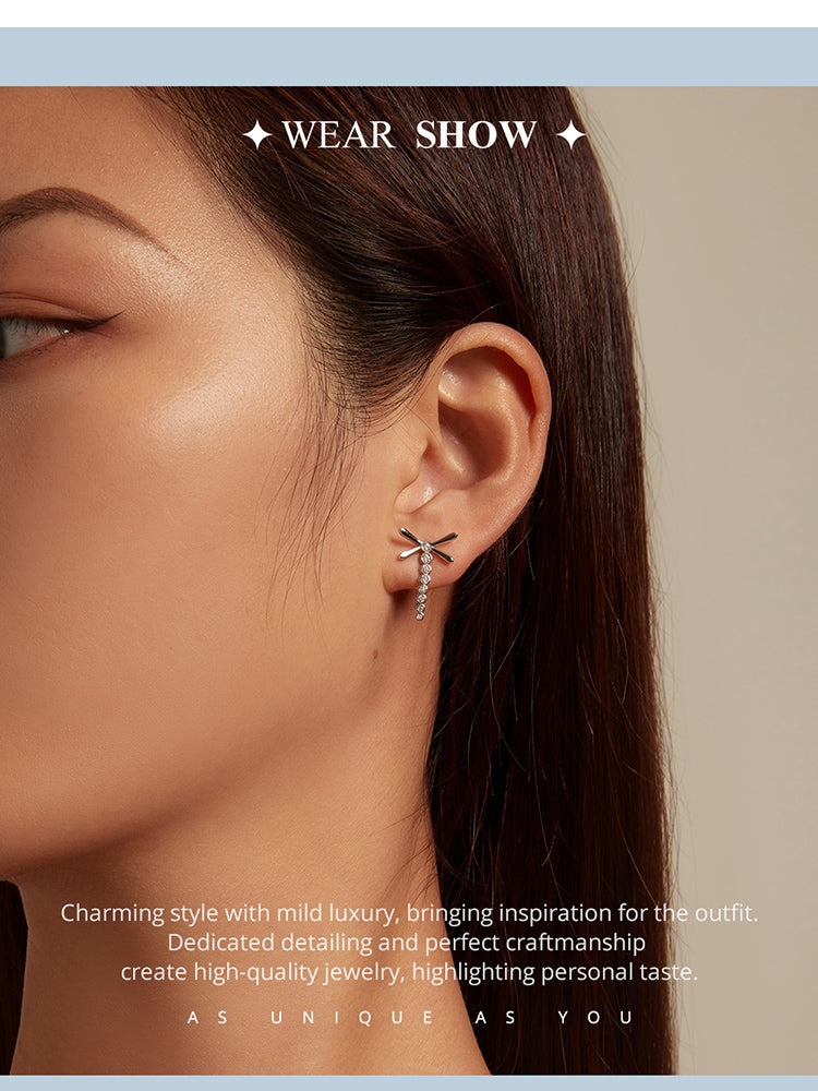 Dragonfly Dangle Stud Earrings