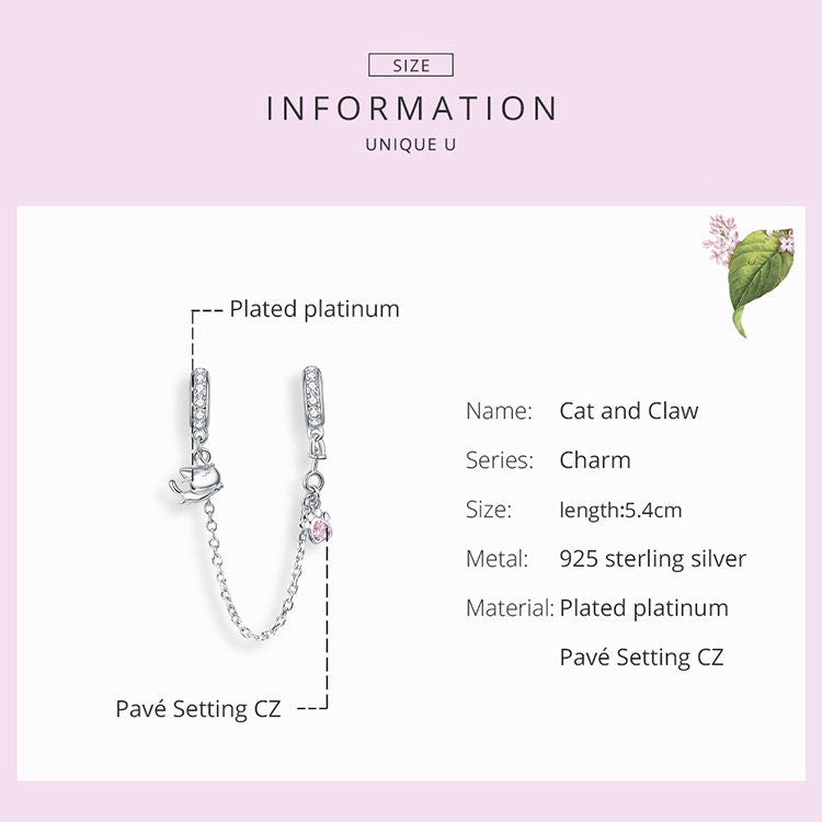 Cat and Claw Safety Chain Charm