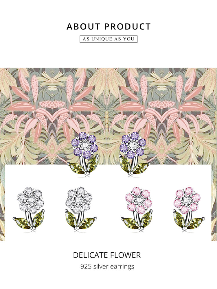 Delicate Flower Stud Earrings