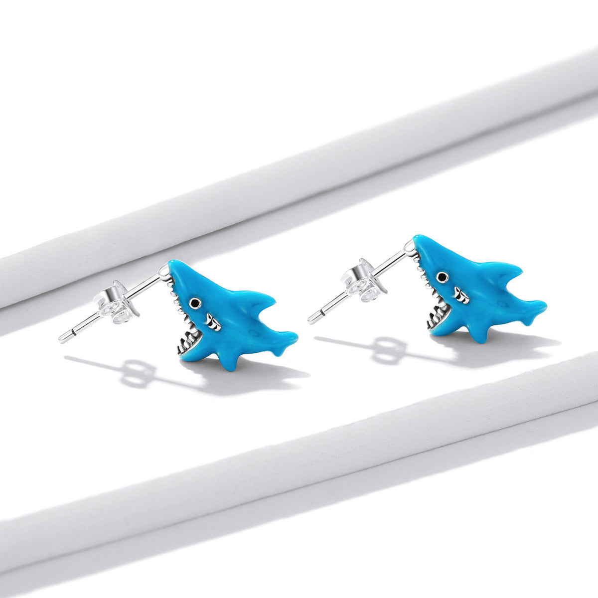Playful Shark Stud Earrings