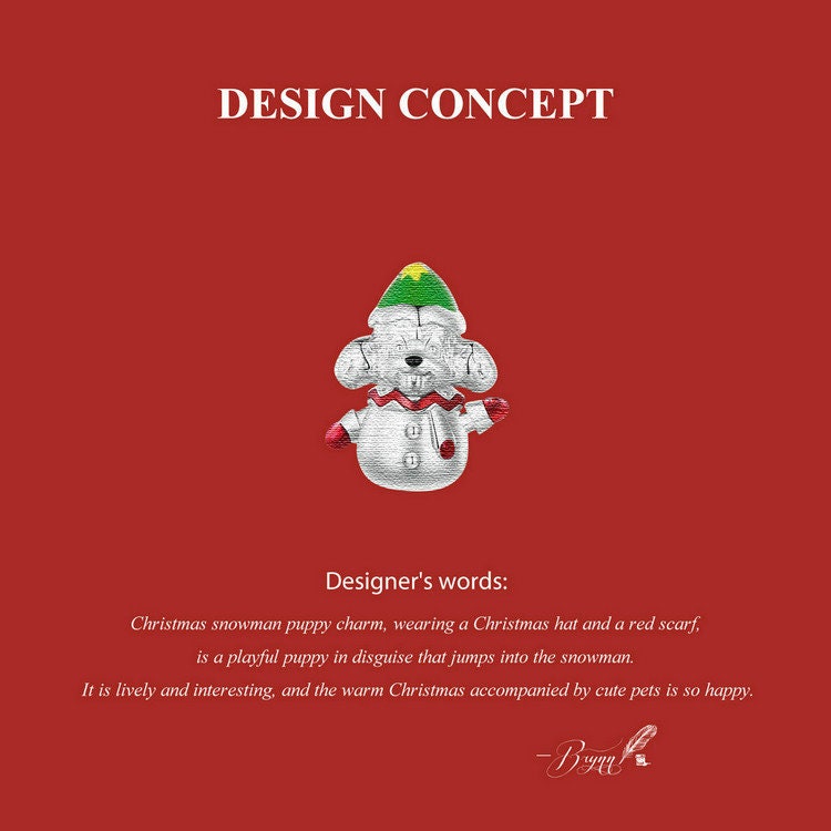 Christmas Snowman Puppy Charm