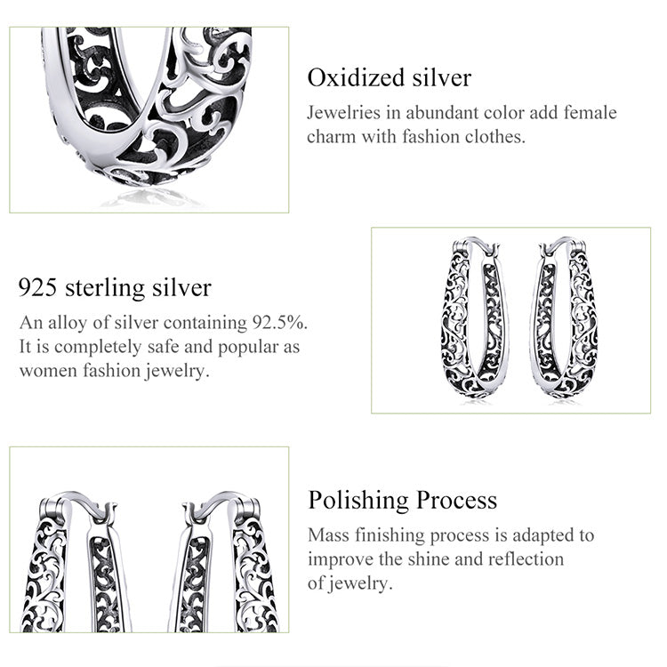 Vintage Vine Hoop Earrings