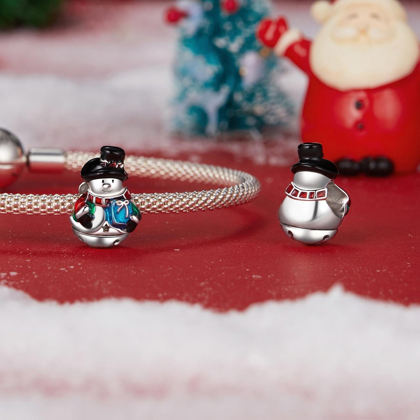 Christmas Bell Snowman Charm