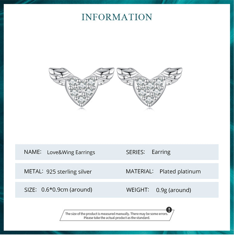 Heart Wing Stud Earrings