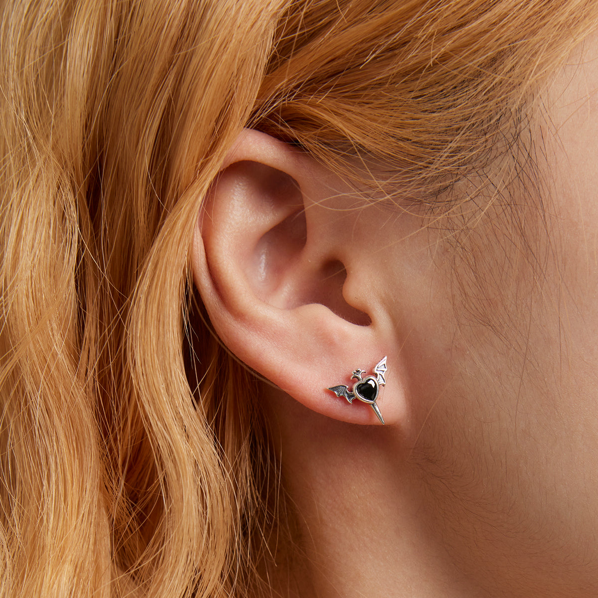 Heart Wing Stud Earrings