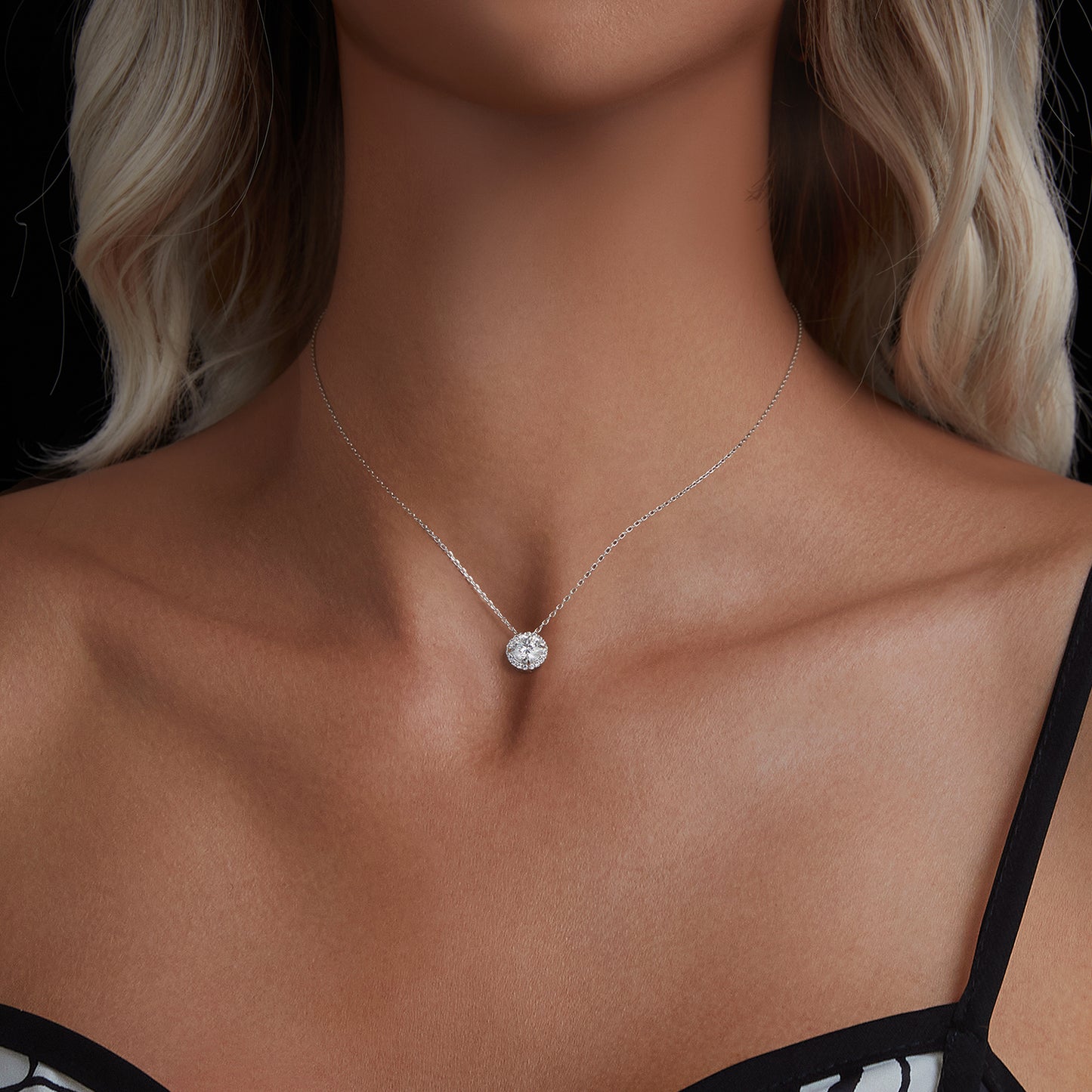 1 Carat Shimmering Moissanite Necklace