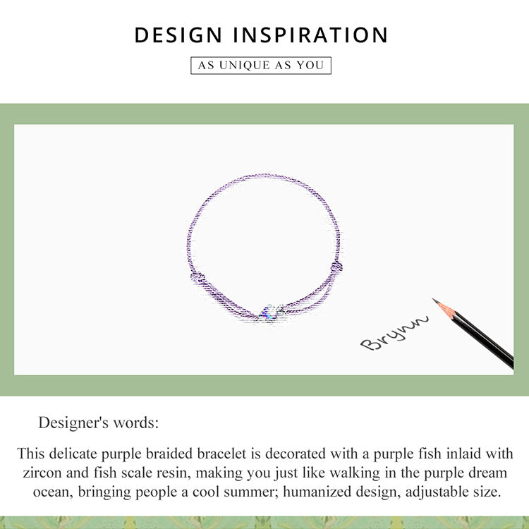 Playful Fish Purple Woven Bracelet