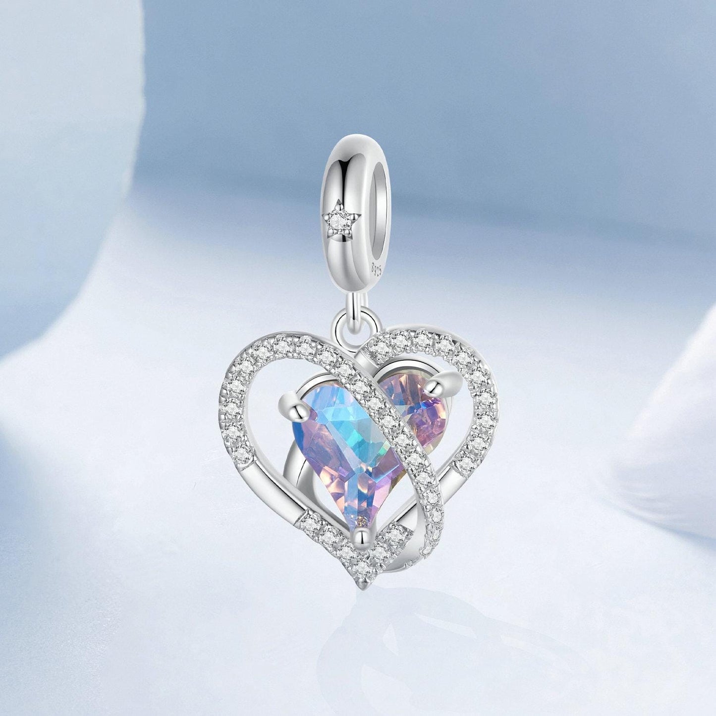 Interweaving Heart Pendant Charm