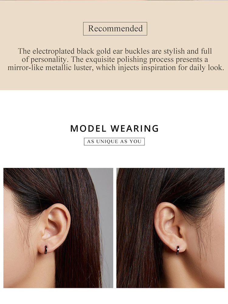 Black Clip Earrings