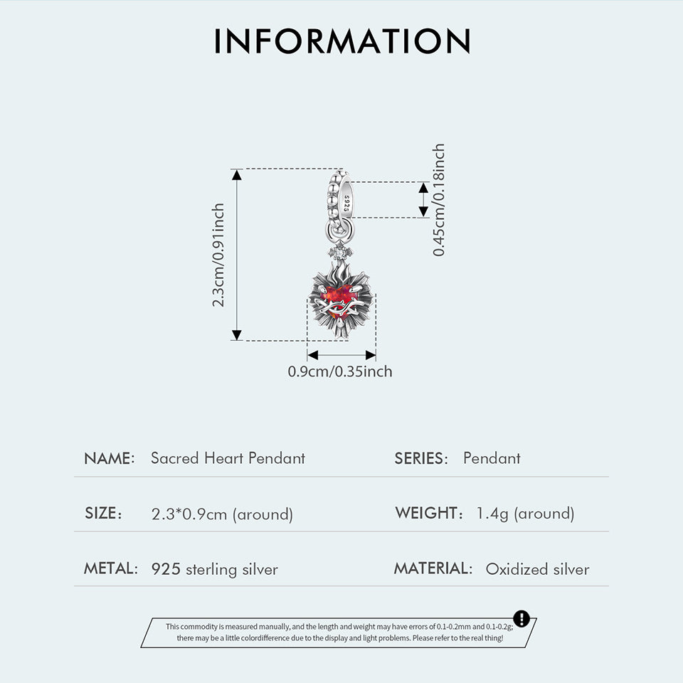 Sacred Heart Pendant Charm