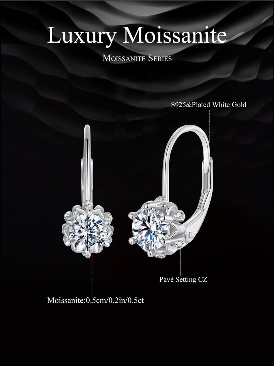 Floral Bud Moissanite Spring Earrings