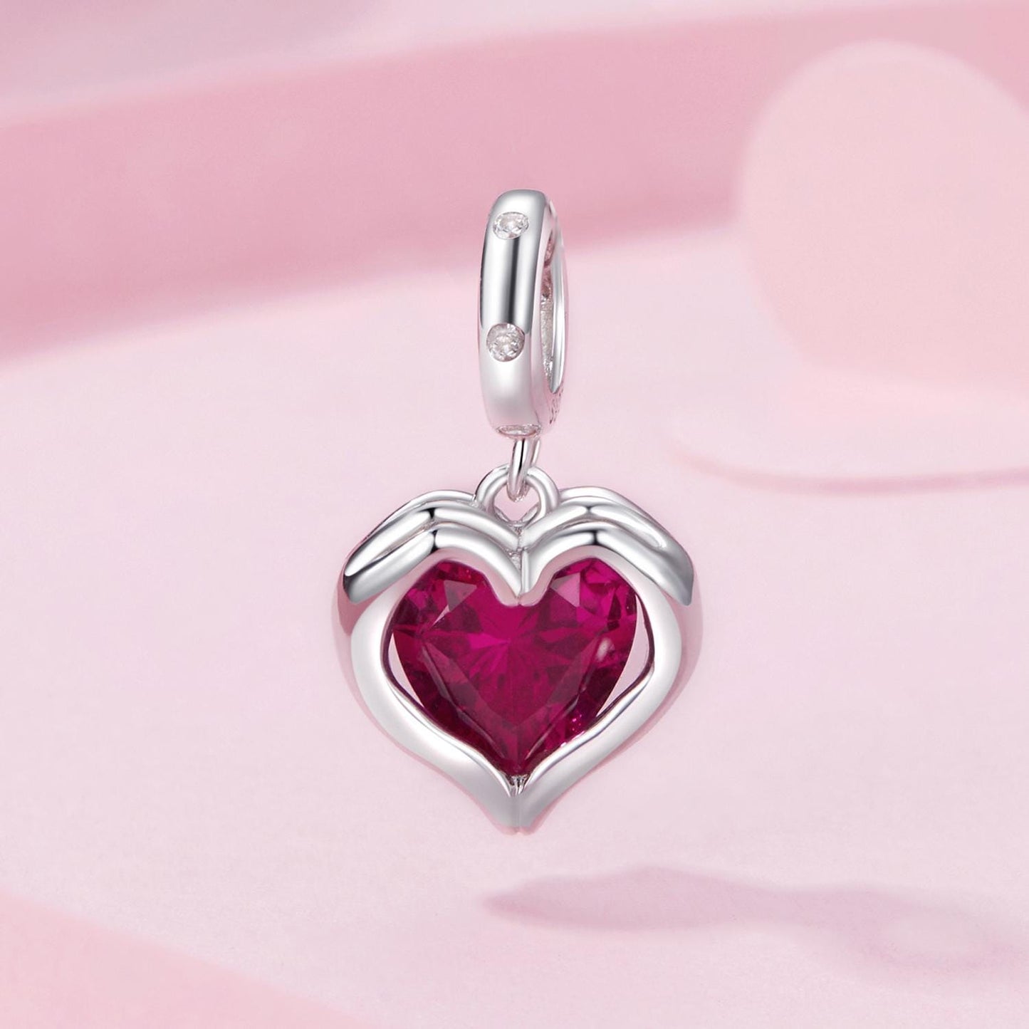 Holding Love Heart Charm