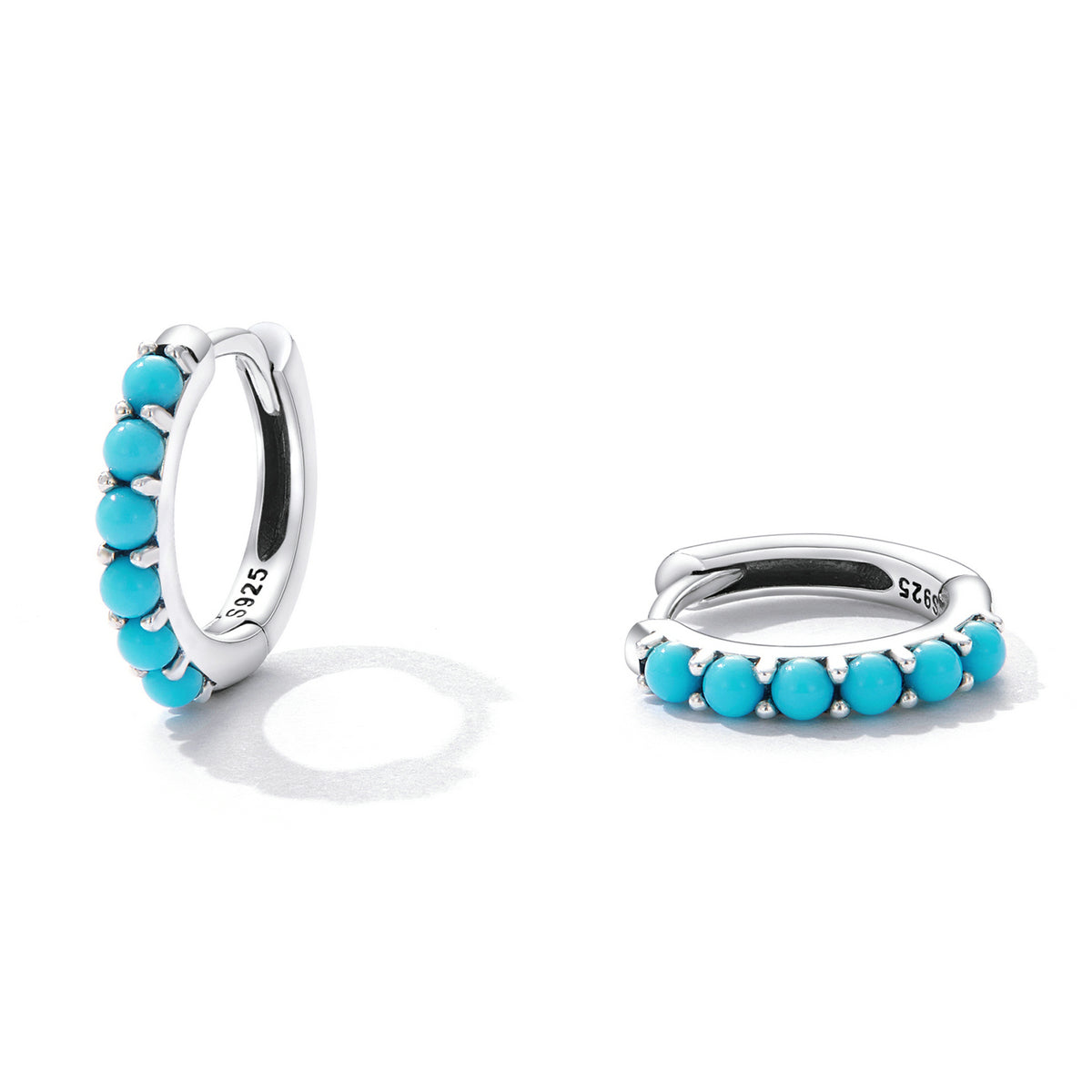 Minimalist Turquoise Clip Earrings