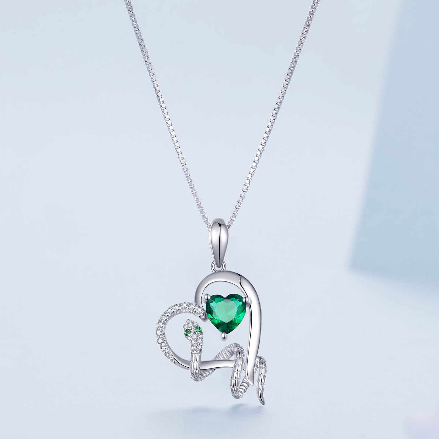 Elegant Serpent Heart Necklace