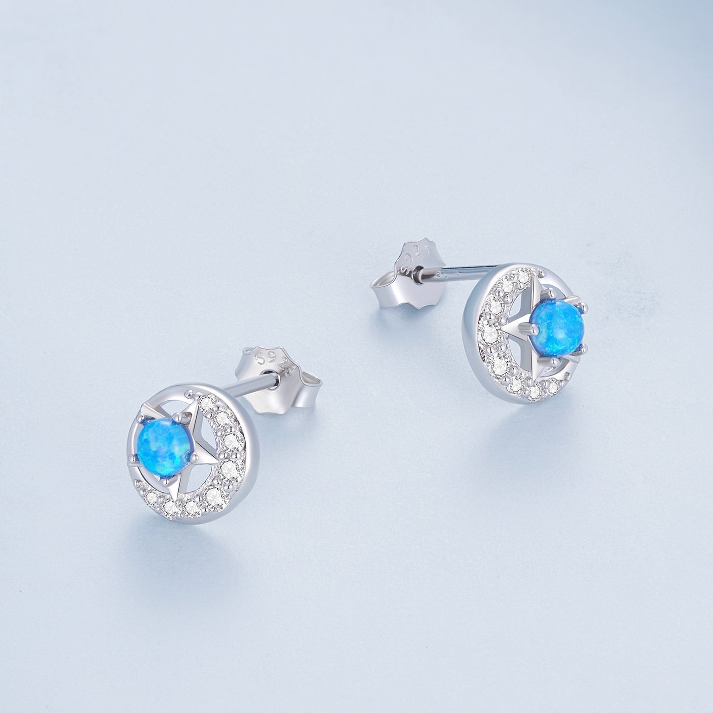 Star and Moon Stud Earrings