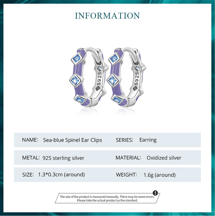 Aqua Spinel Clip Earrings