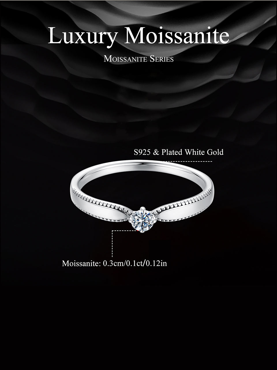 Elegant Sparkling Moissanite Ring