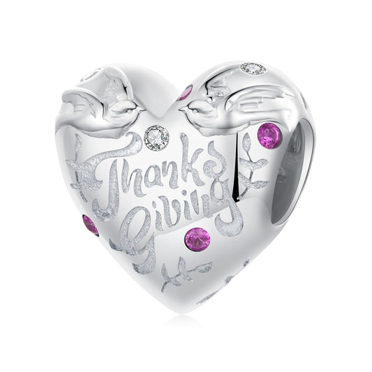 Thanksgiving Heart Charm