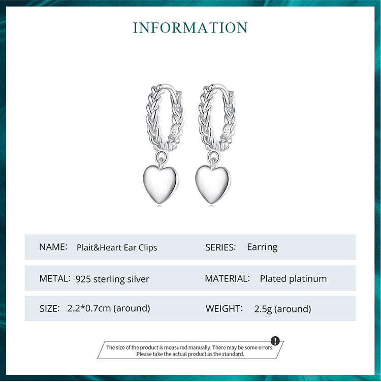 Twisted Heart Clip-On Earrings