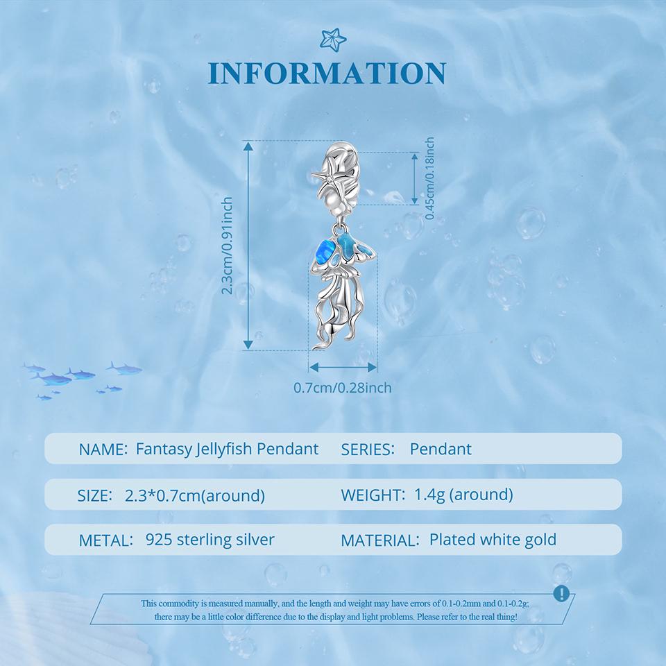 Fantasy Jellyfish Pendant Charm
