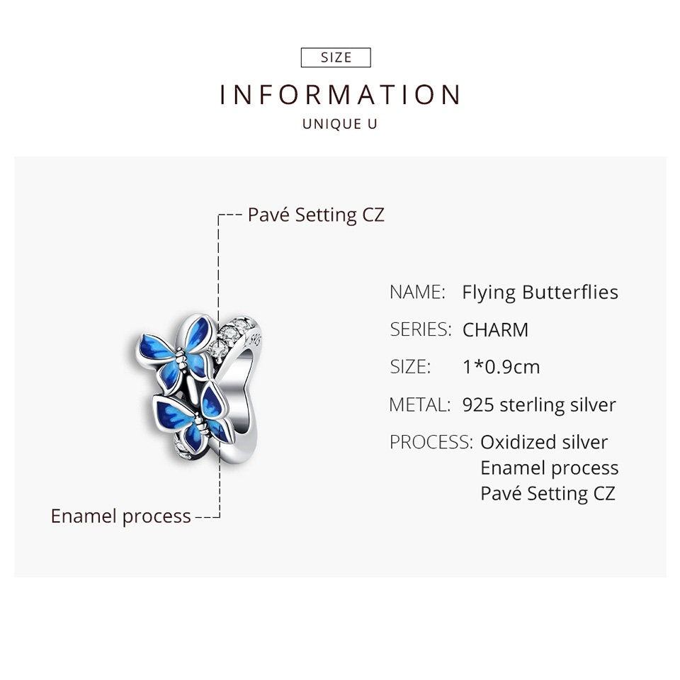 Blue Butterfly Charm